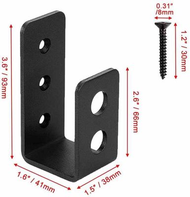 OEM Custom Czarny Powder powlekany Stamping Metal U Shape Door Barricade Brackets