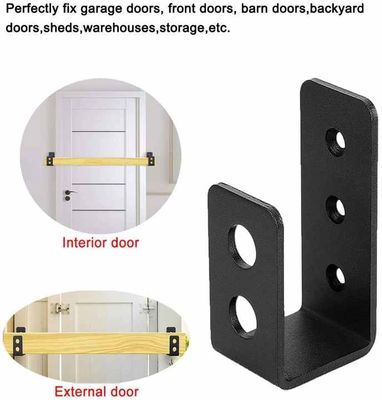 OEM Custom Czarny Powder powlekany Stamping Metal U Shape Door Barricade Brackets