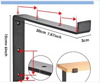 Wholesale L Support Steel Wall Mounted Heavy Duty Floating Metal Shelf Support Bracket